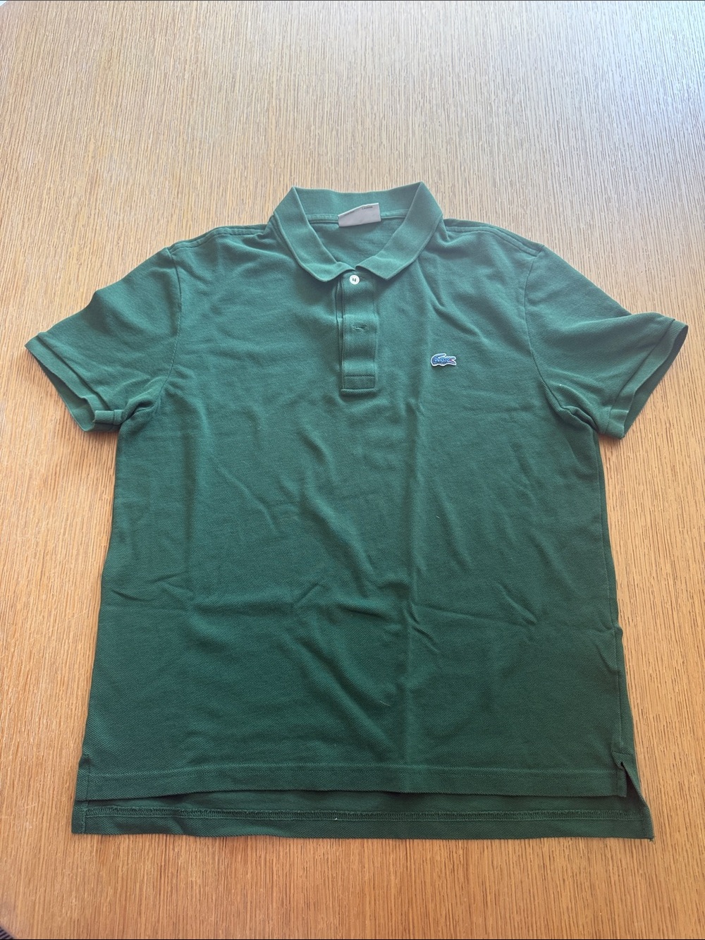 Lacoste for J.Crew Green Polo Shirt Size 6 Blue Croc Cotton Piqué